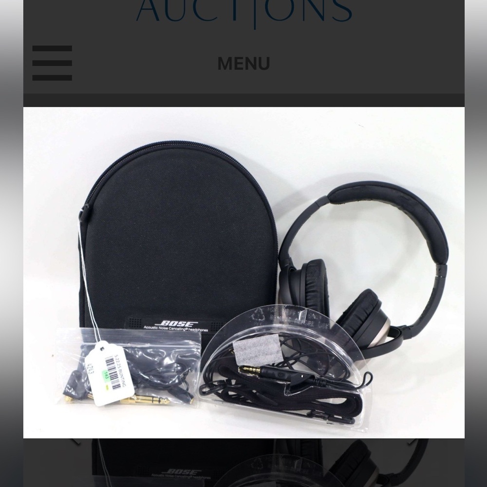 Bose Black and Silver Headphones with Accessories